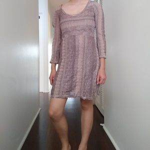 Inc sparkly tan crochet dress